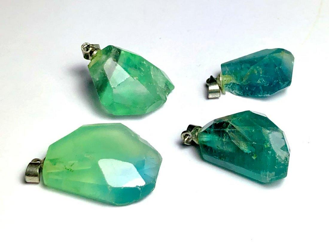 Raw Fluorite Quartz Crystal Pendants (1 of 3)