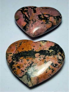 Paired Rhodonite Heart Palm Worry Thumb Stone: Paired Rhodonite Heart Palm Worry Thumb Stone Shipping: $23.00. Shipping rates are determined by Parcel weight and destination.