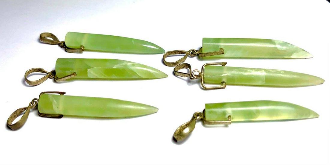 Serpentine Natural Gemstone Point Pendulum Pendants (1 of 3)