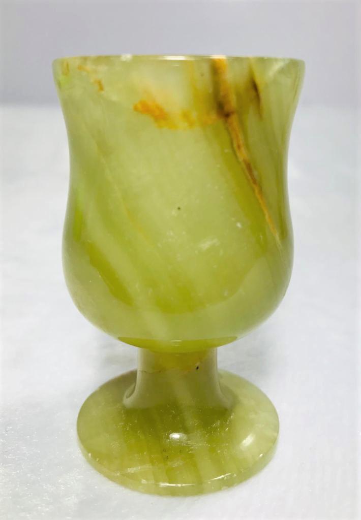 Onyx green color small wine glass - 73.4G: Onyx green color small wine glass - 64.5X36mm - 73.4G Shipping: $23.00. Shipping rates are determined by Parcel weight and destination.