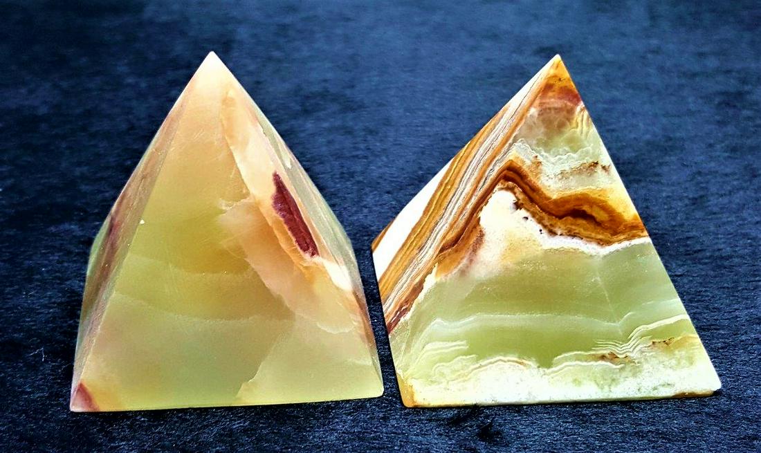 Multi Color Egyptian Onyx Paired Pyramid 270 Grams (1 of 3)