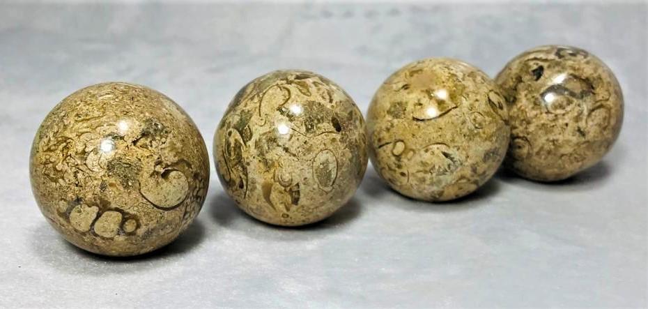 Jasper Coral balls pair of 4 Spheres 314.2G (1 of 4)