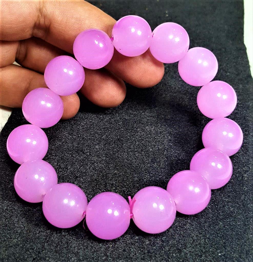 Pink Calcite Beaded Bracelet - Healing Jewelry (1 of 3)