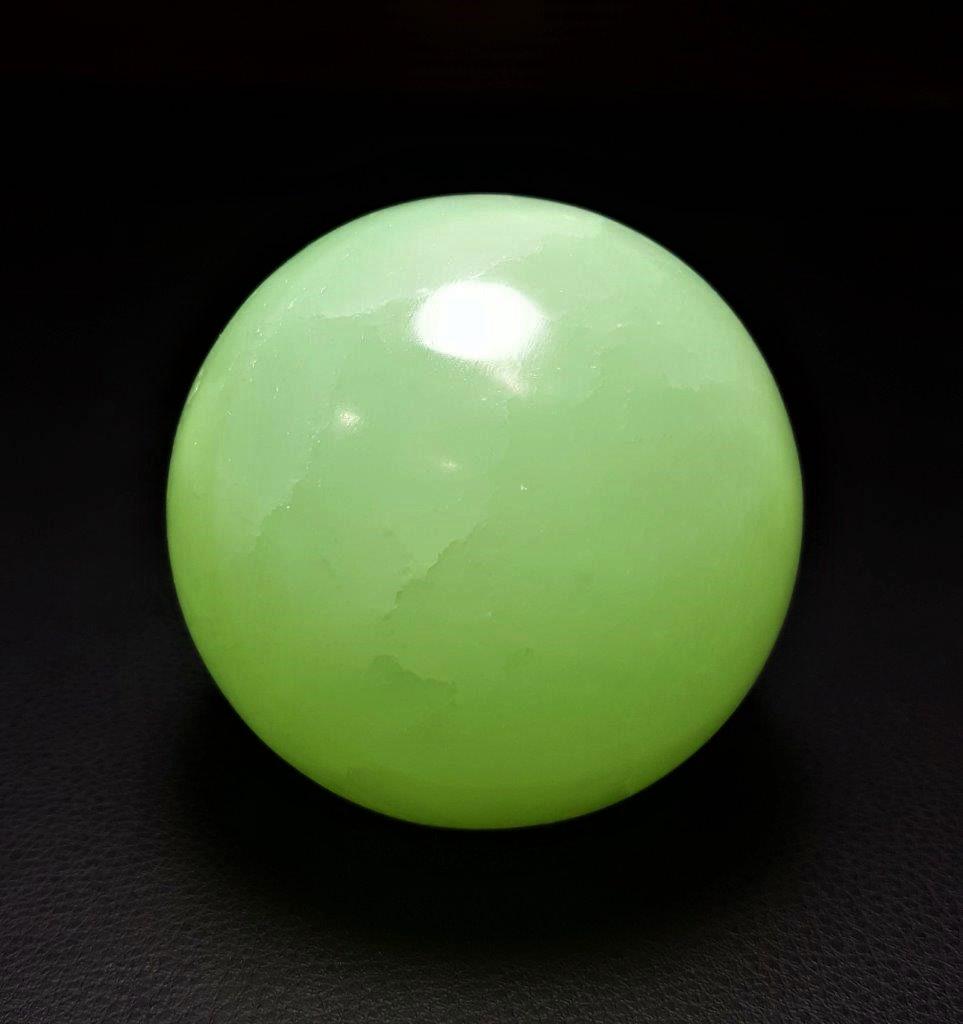 67 mm Large Pistachio Calcite Sphere 464 Grams (1 of 2)