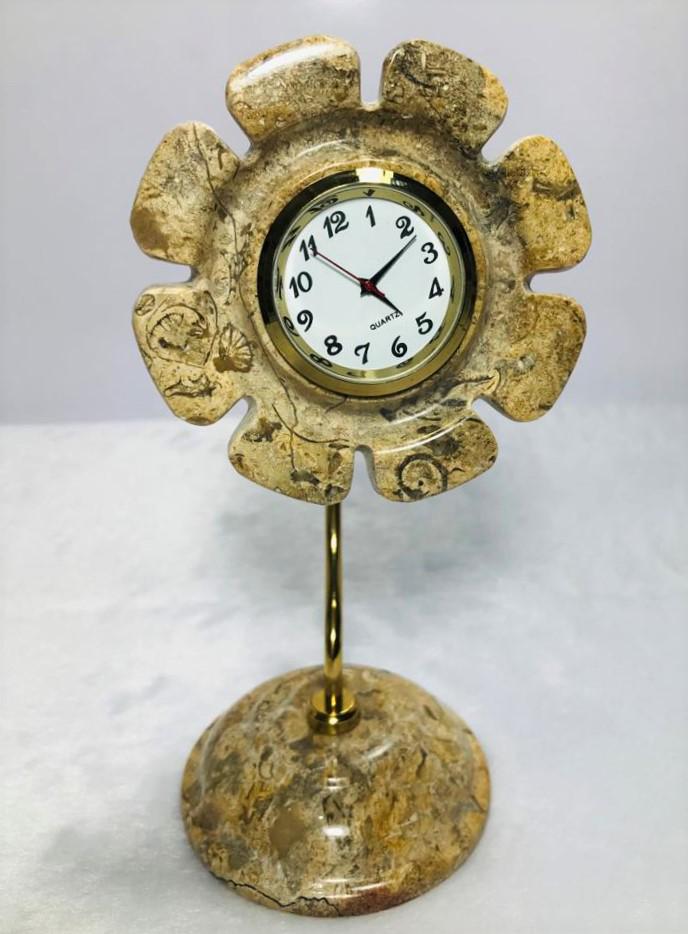 Jasper peachy mix shade flower table clock - 296.7G: Jasper peachy mix shade flower table clock - 296.7G - 155X75mm Shipping: $36.00. Shipping rates are determined by Parcel weight and destination.