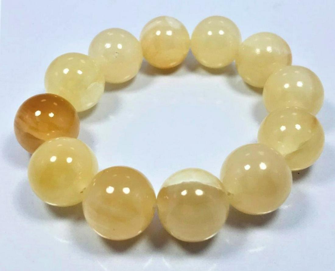 Honey calcite bracelet light brownish - 82.9G (1 of 3)