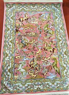 Vintage Mazlaghan Persian Rug: Vintage Mazlaghan Persian Rug 3'X5'Shipping rates are determined by Parcel weight and destination.Combined shipping: We offer combine shipping on multiple items purchased to reduce shipping cost.