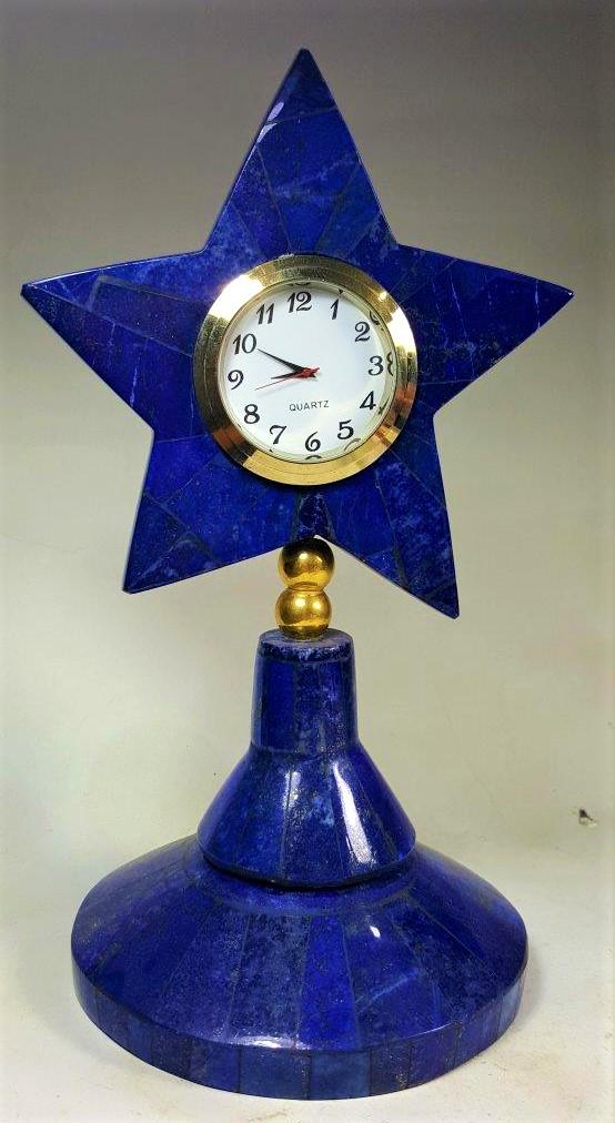 Lapis Lazuli Star Table Clock - 817.8 Grams (1 of 2)