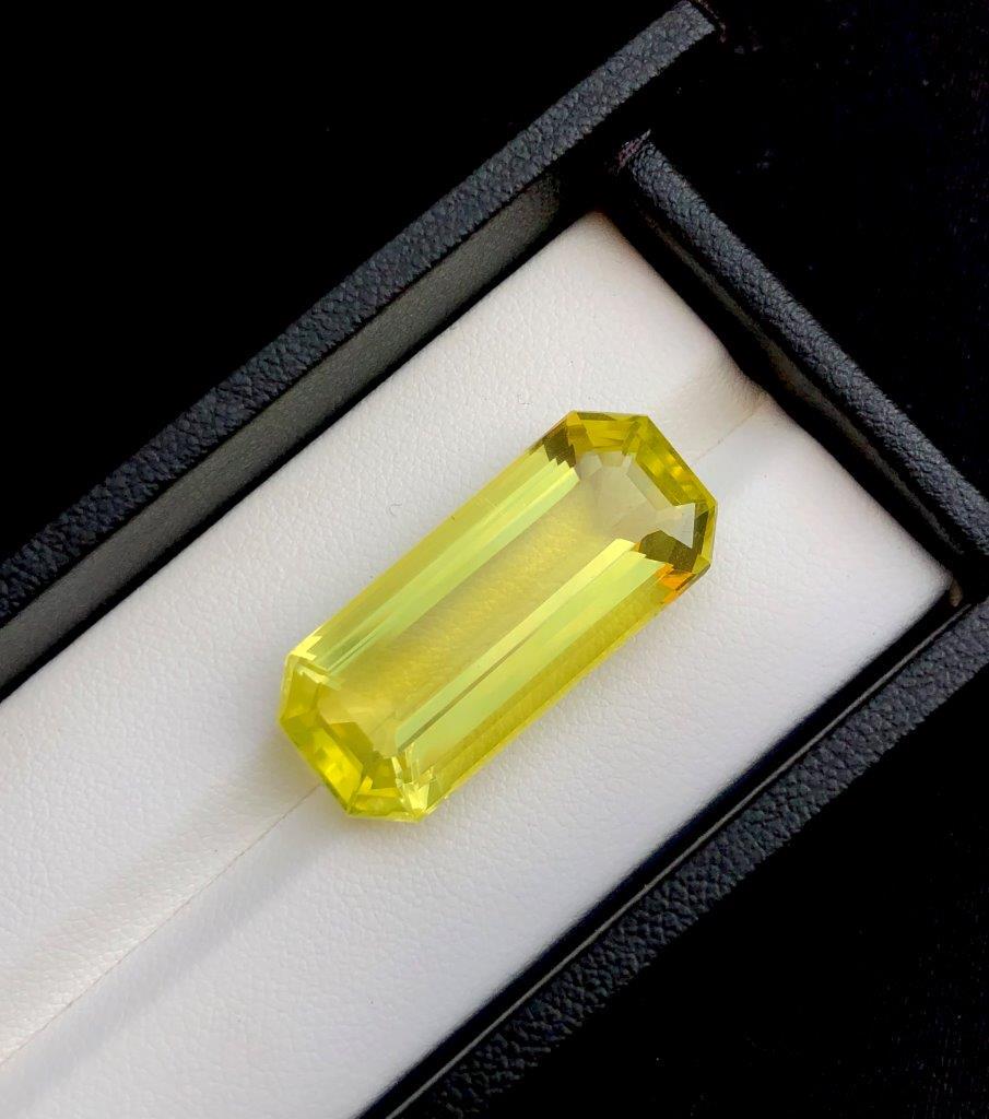 Lustrous Natural Lemon Yellow Quartz - 23.35 Carats: Lustrous Natural Lemon Yellow Quartz - 23.35 Carats - 28X13X9 mmShipping Rate: $15.00 .shipping rates are determined by Parcel weight and destination.Combined shipping: We offer combine shipping on mu