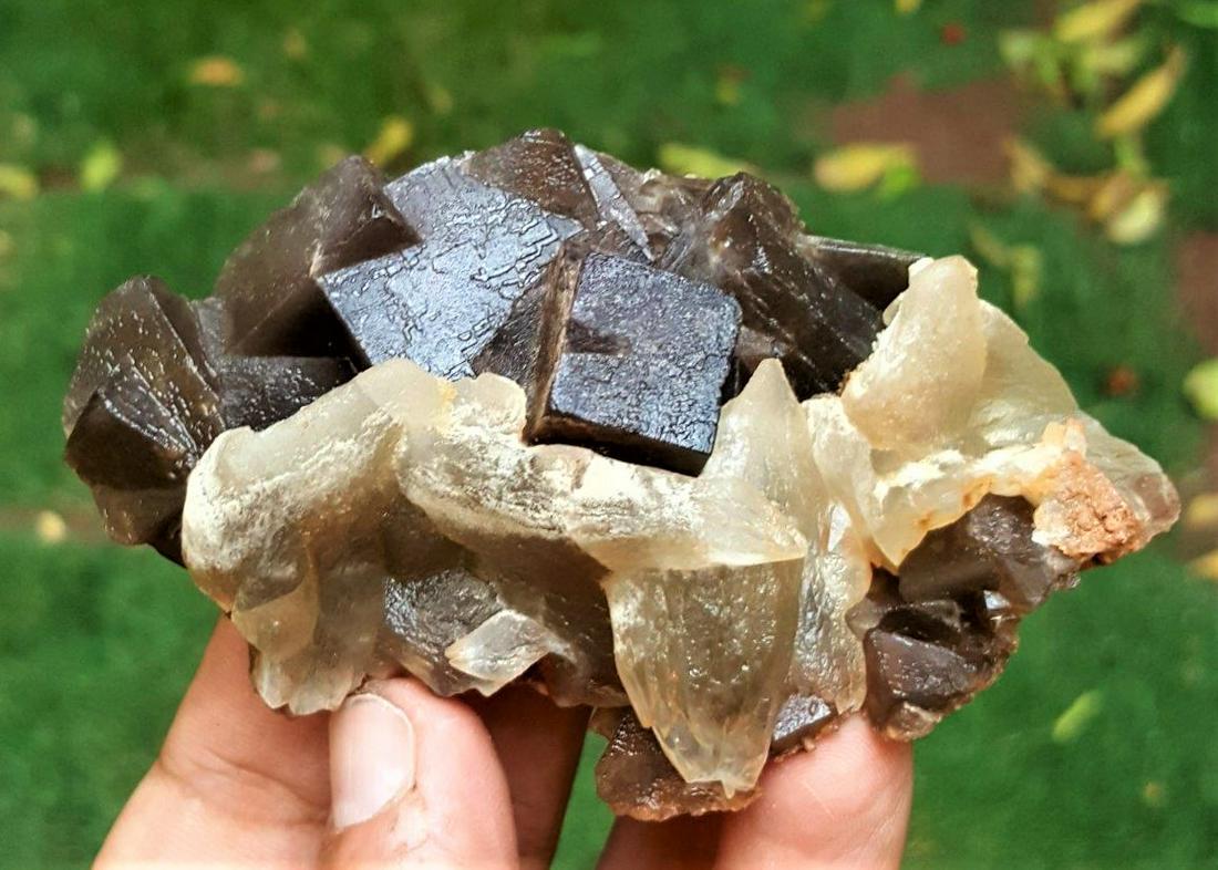 Phantom Fluorite Specimen with Dogtooth Calcite - 146.6 Grams (1 of 4)