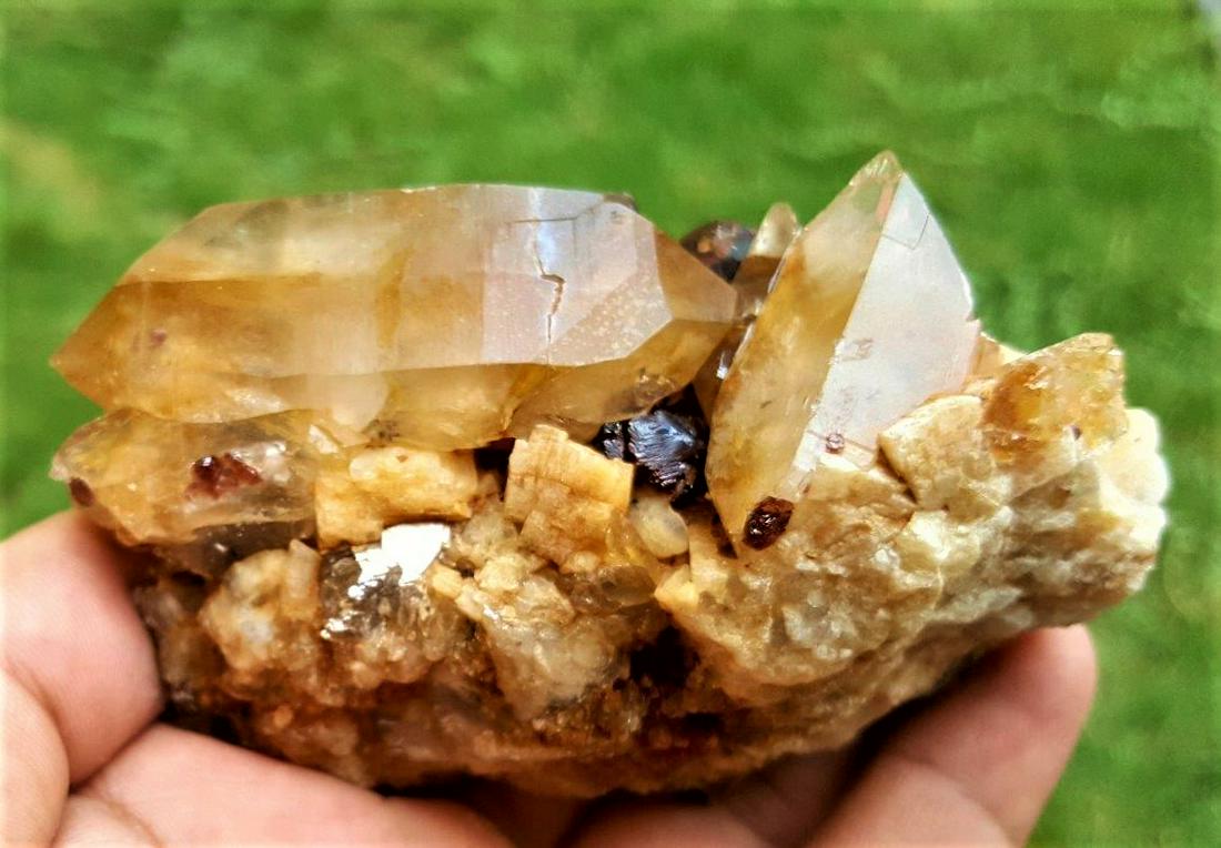 Gloden Quartz With Garnet - 243 Grams (1 of 5)