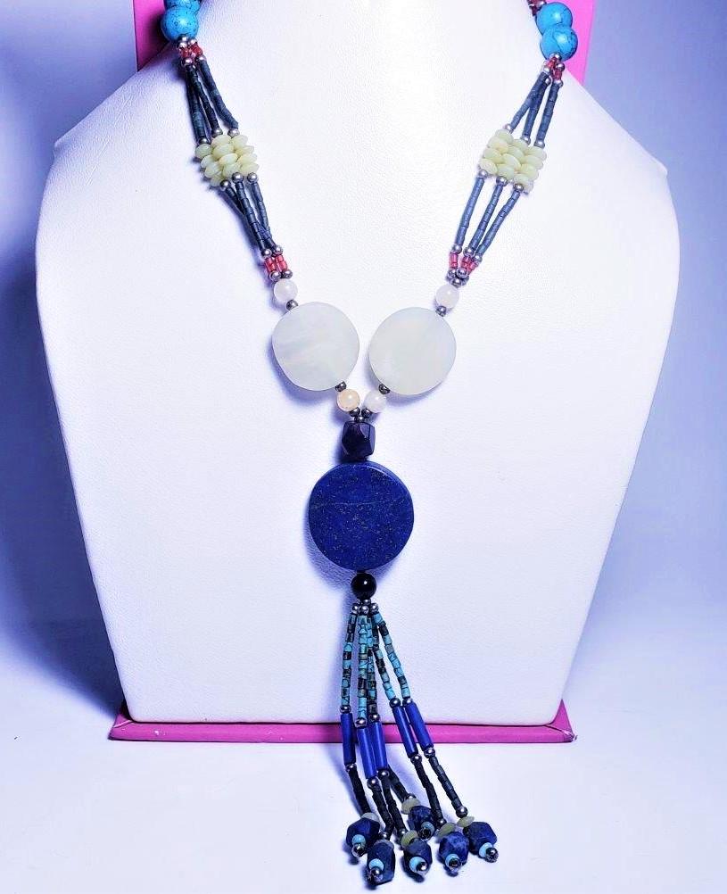 Jade and Lapis Lazuli Beaded Necklace (1 of 3)