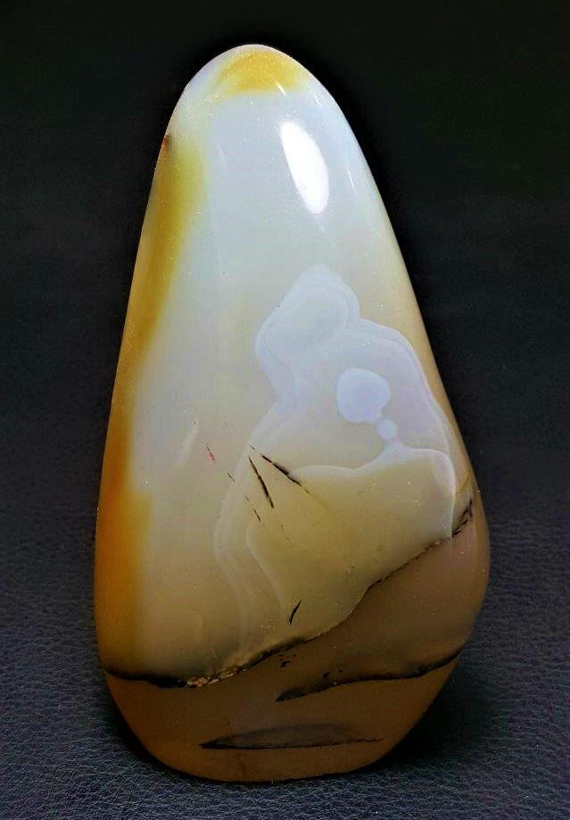 Milky Polished Agate Standing Tumble - 332 Grams (1 of 4)