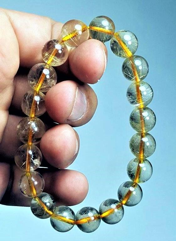 AA Rutilated Quartz Natural Gemstone Bracelet (1 of 2)