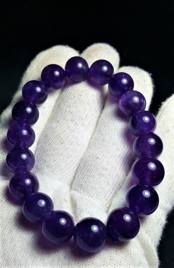 Amethyst Bracelet, High Grade 12 mm Genuine (1 of 5)