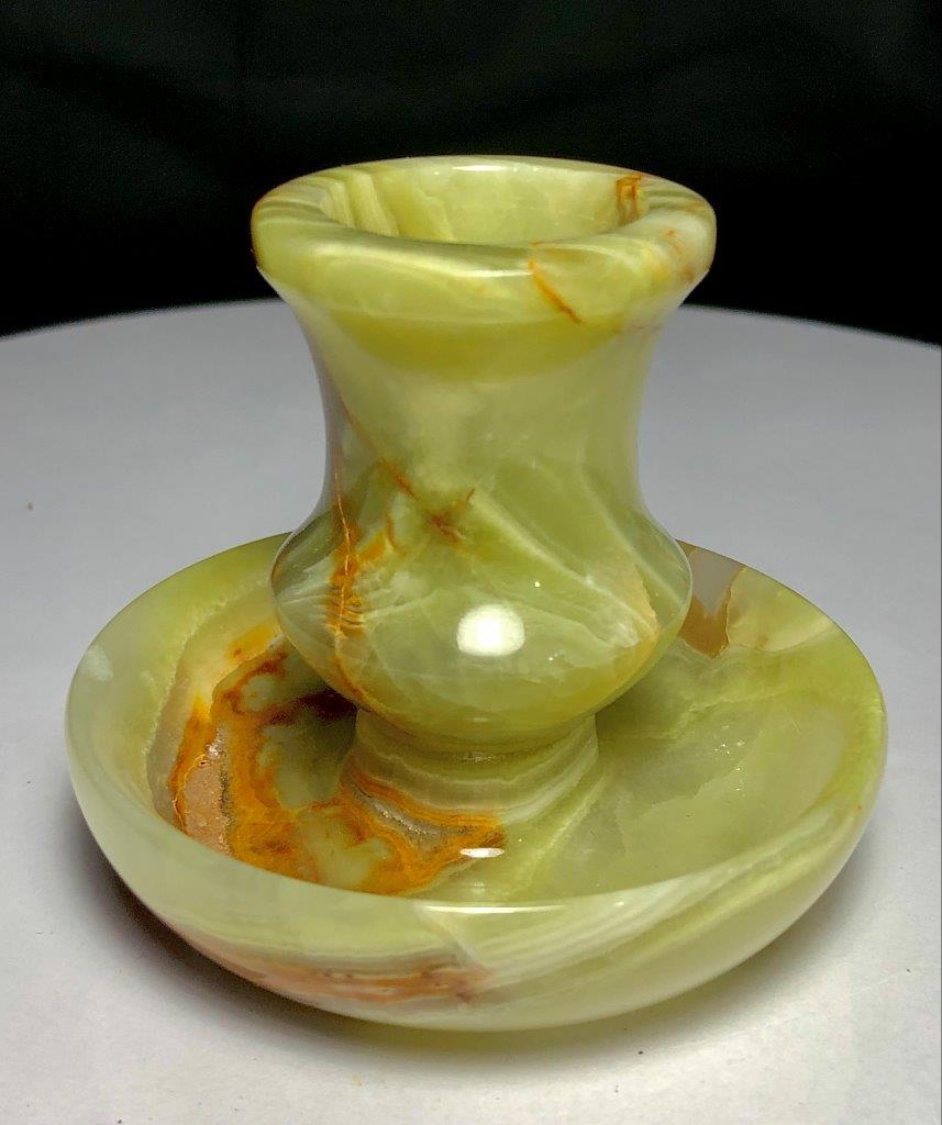 Onyx, Marble, Fossil Stone Light Candle Holder - 192 G (1 of 4)