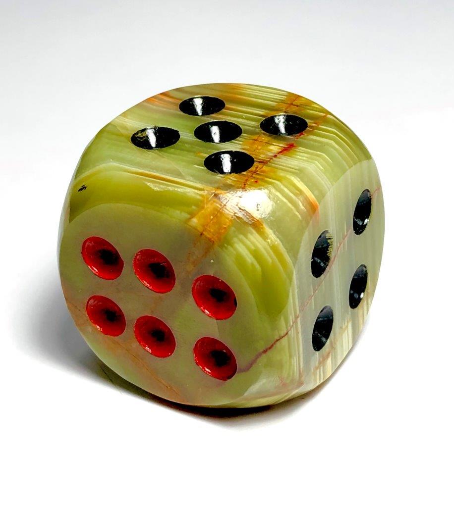 Onyx Dice - 151.8 Grams: Onyx Dice - 151.8 Grams - 41X40 mmShipping Rate: $23.00 .shipping rates are determined by Parcel weight and destination.Combined shipping: We offer combine shipping on multiple items purchased to redu