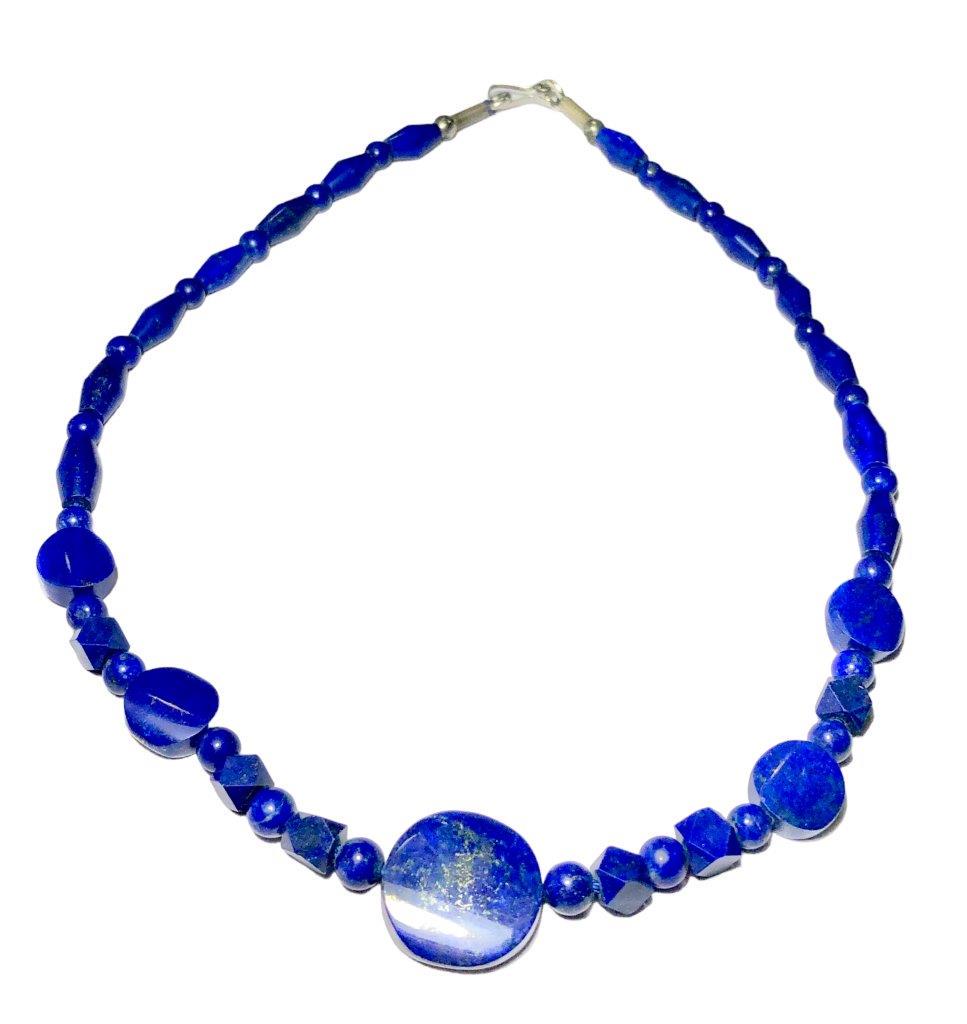 Natural Blue Lapis Lazuli Gemstone 925 Silver Plated Necklace Jewelry, Unique Designer Jewelry (1 of 3)