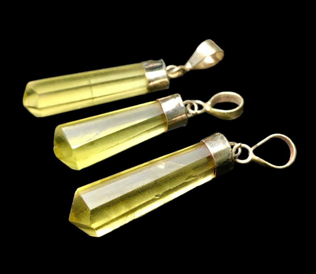 Sterling Silver Citrine Quartz Healing Crystal Pendants (1 of 3)