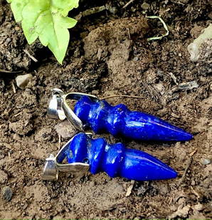 Royal Blue Natural Lapis Lazuli Paired Pendants: Royal Blue Natural Lapis Lazuli Paired Pendants