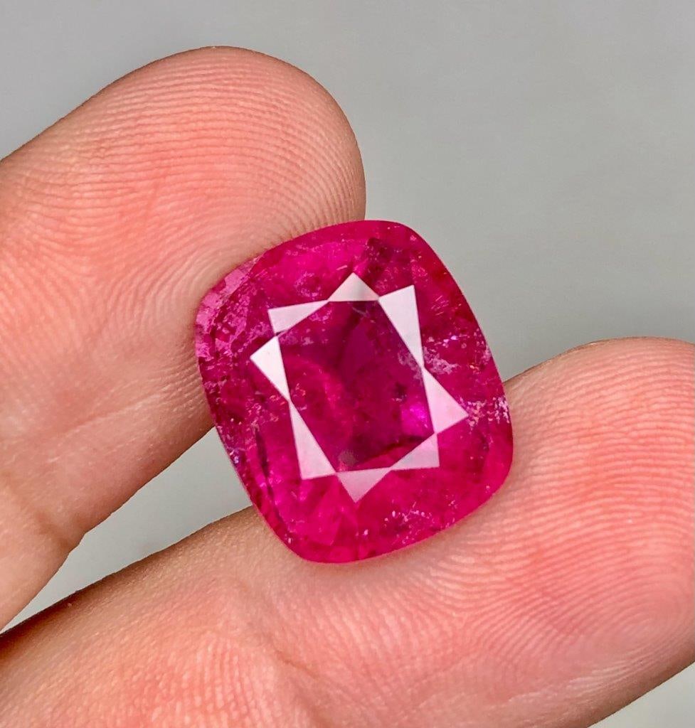 12 Carats Natural Rubelite Tourmaline Gemstone - 15X13X9 mm (1 of 6)