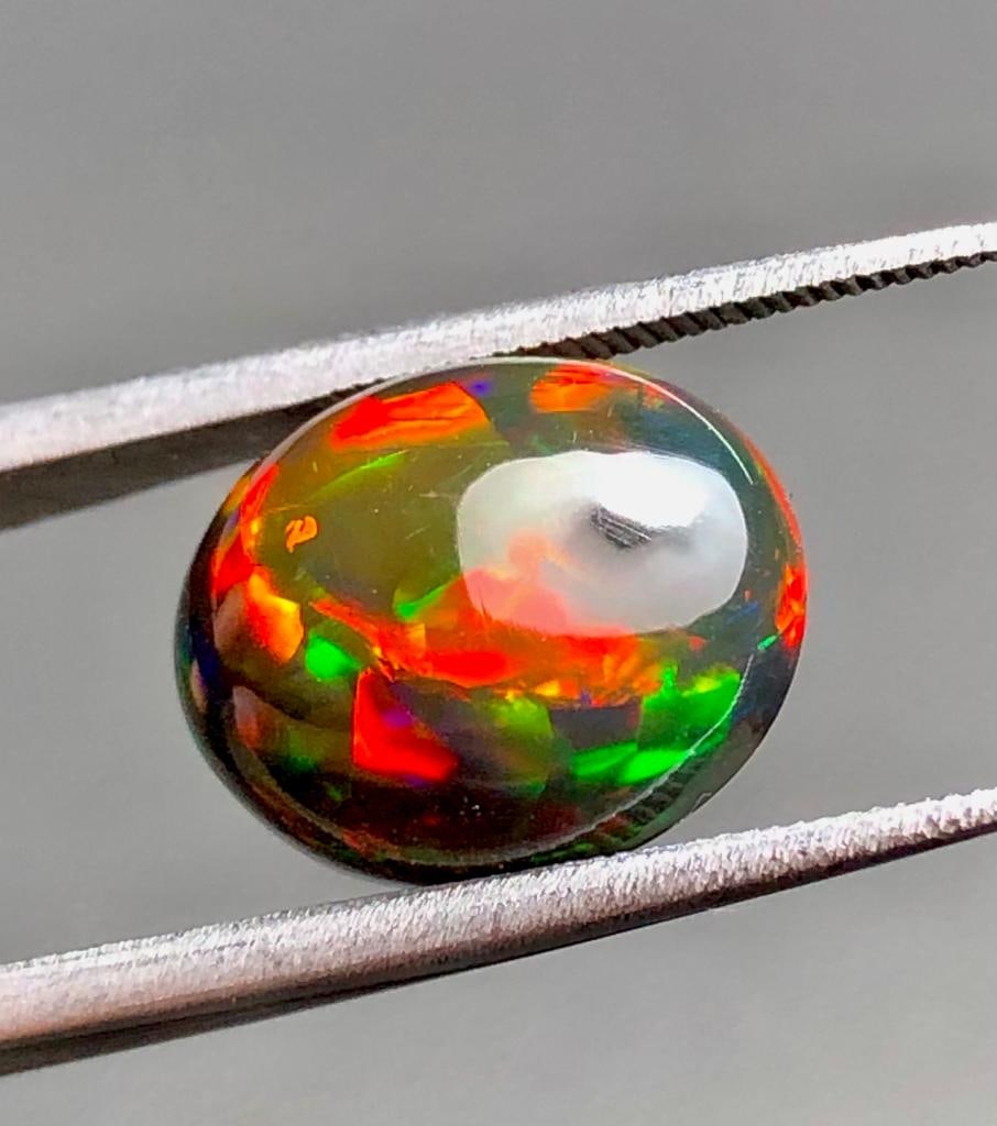 4.30 Carats AAA Quality Natural Fiery Black Opal -13X11X6 mm (1 of 7)