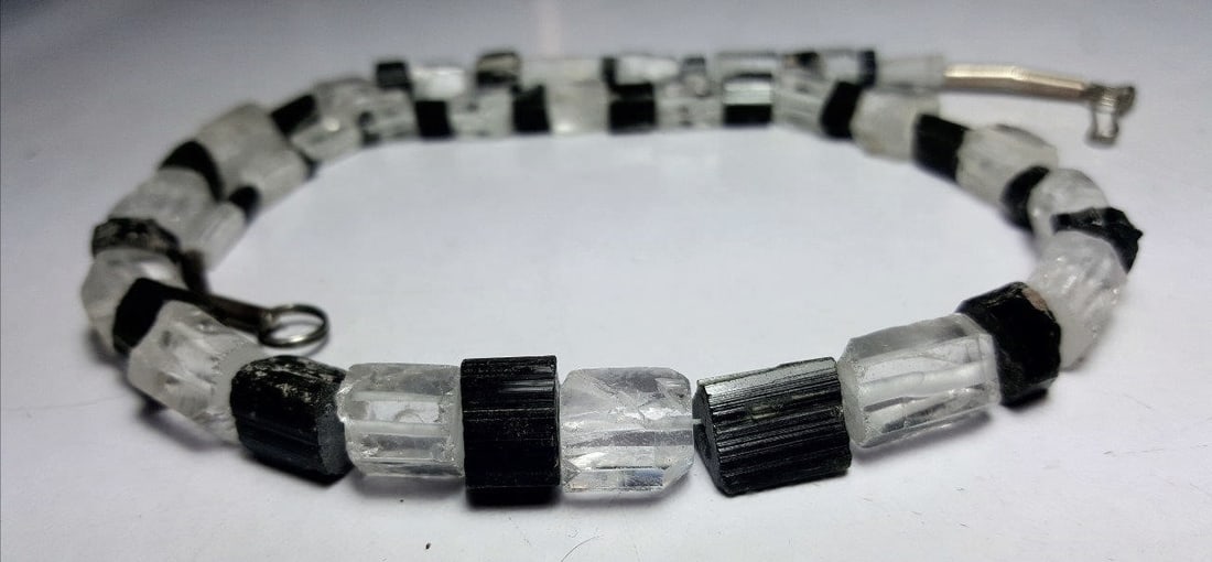 Black Tourmaline & Quartz Crystal Necklace with Reiki (1 of 3)