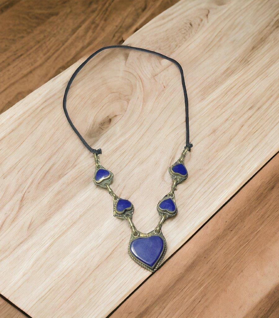 Lapis Lazuli Heart Shape Necklace - Wedding Gift Surpirse (1 of 1)