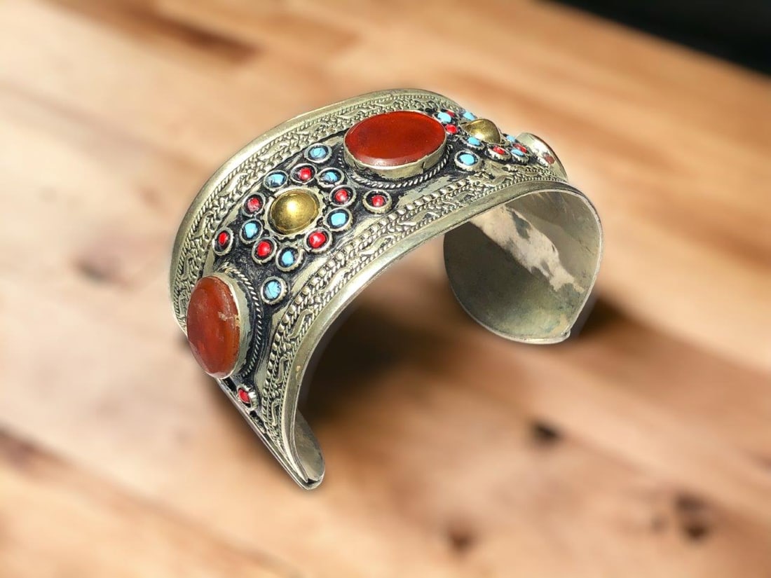 Antique hazara handmade Agate Bangle, very super gorgeous Charm Bracelet (1 of 4)