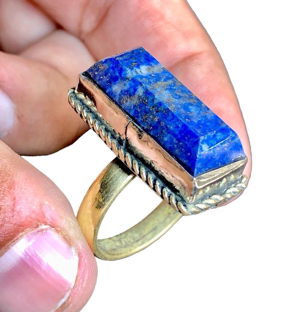 Natural Lapis lazuli Gemstone Handmade Ring (1 of 3)