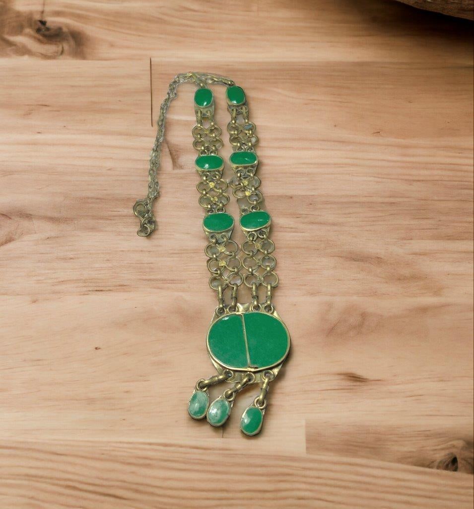 Antique hazara handmade brass necklace, very super gorgeous necklace: Antique hazara handmade brass necklace, very super gorgeous necklaceShipping Rate: $23.00 .shipping rates are determined by Parcel weight and destination.Combined shipping: We offer combine shipping o