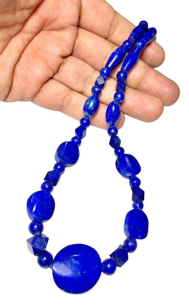 AAA Grade Royal Blue Lapis Lazuli Gemstone 925 Silver Plated Necklace Jewelry (1 of 6)