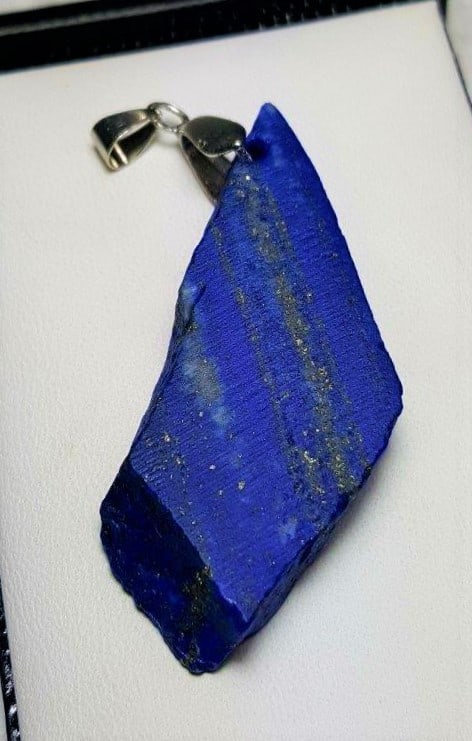 Lapis lazuli necklace, Natural Sterling Silver Pendant: lapis lazuli necklace, Natural Sterling Silver Pendant Shipping: $23.00. Shipping rates are determined by Parcel weight and destination.