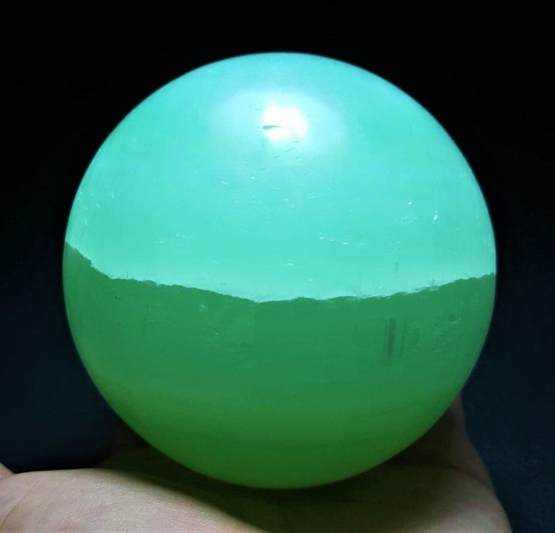 Large Pistachio Calcite Sphere -  900 Grams (1 of 2)