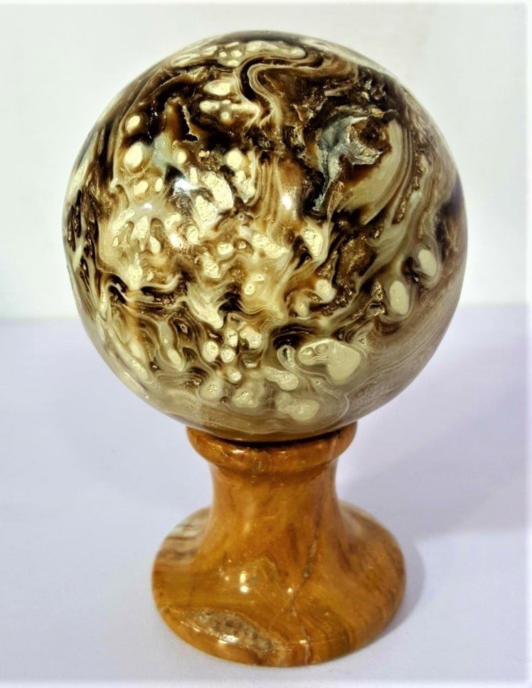 Itched Choclate Calcite Sphere -471 Grams (1 of 4)