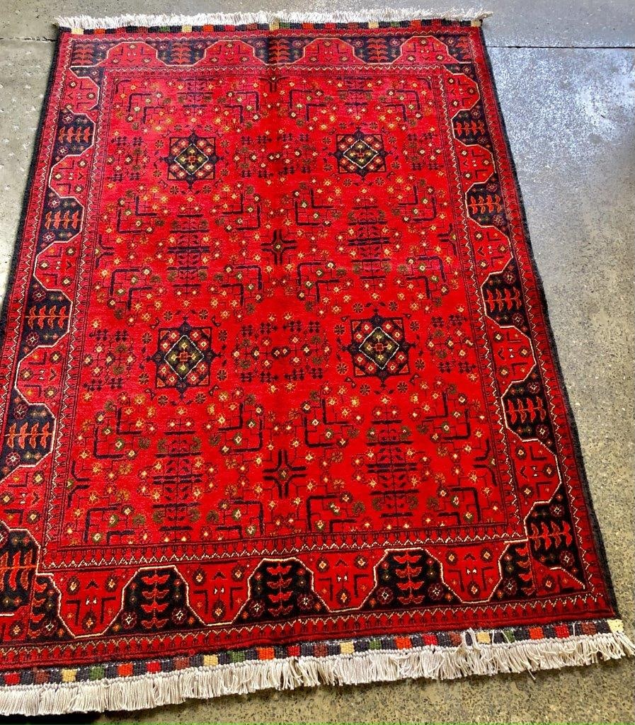 Turkmen Tribal Rug, Kitchen Bedroom Carpet, Geometric Design Rugs 3' X 5' (1 of 6)