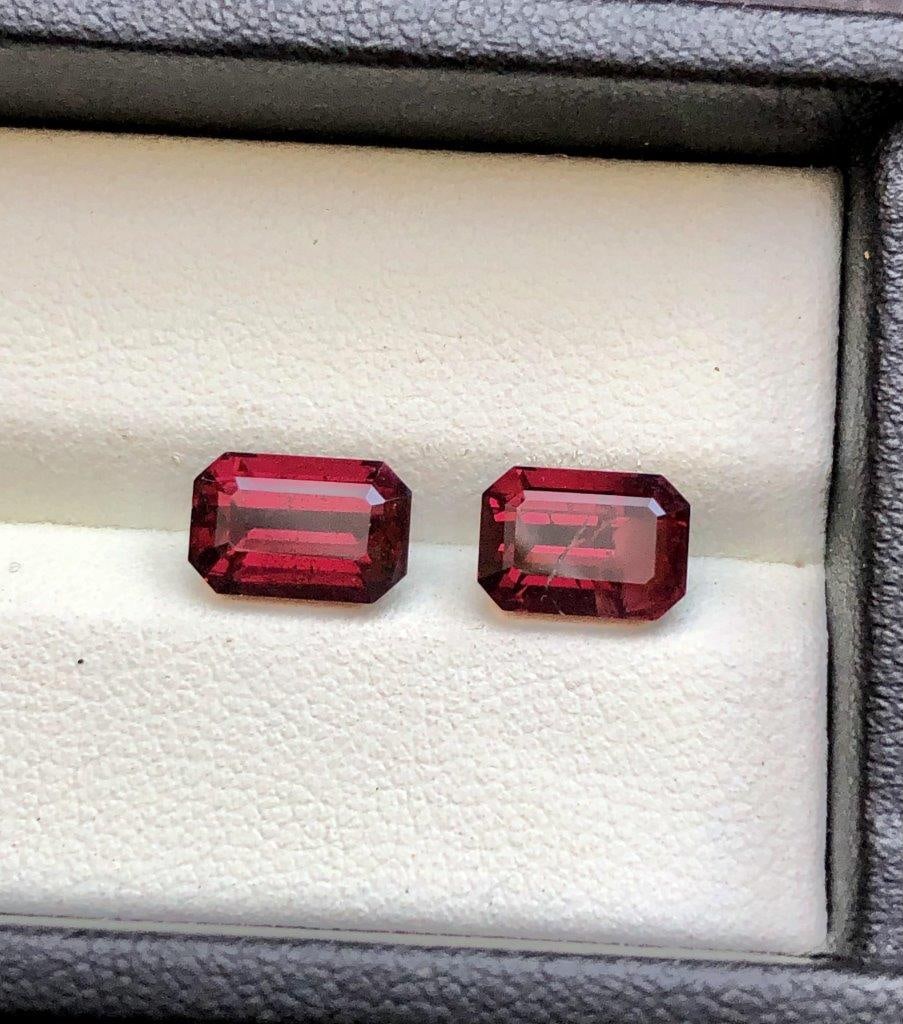 5.80 Carats Natural Paired Rubelite Tourmaline Gemstones - 9X6X5 mm: 5.80 Carats Natural Paired Rubelite Tourmaline Gemstones - 9X6X5 mm Shipping: