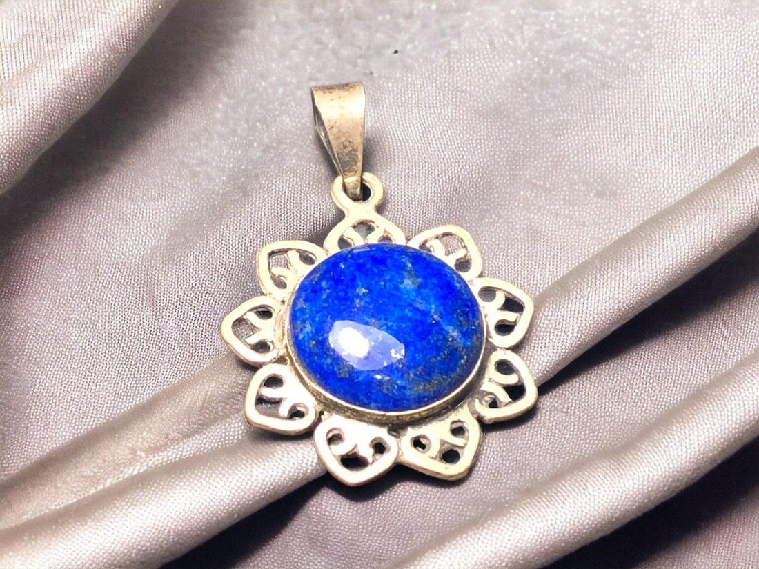 Unique Design Sterling Silver Lapis Lazuli Pendant Necklace (1 of 3)