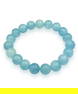 Sea Blue Aquamarine Beaded Bracelet - Genuine Aqua Jewelry