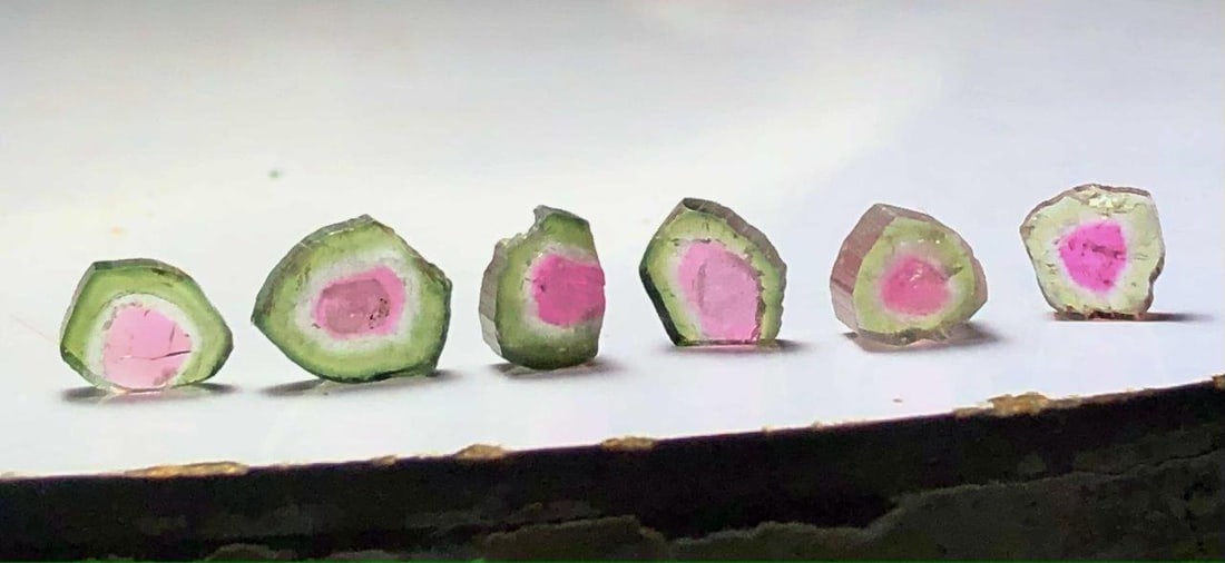 9.15 Carats Fine Quality Watermalon Tourmaline Slices lot Afg (1 of 2)