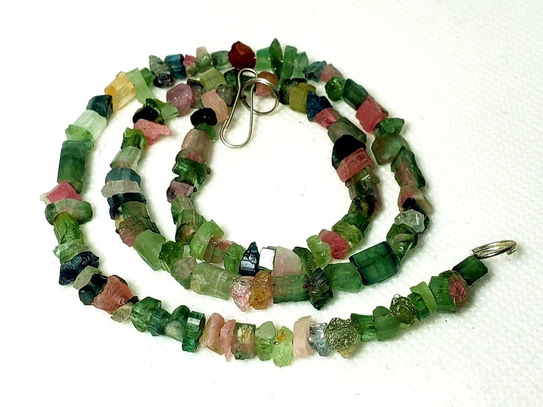 Rubelite Tourmaline Beaded Necklace - 48 Cm (1 of 3)