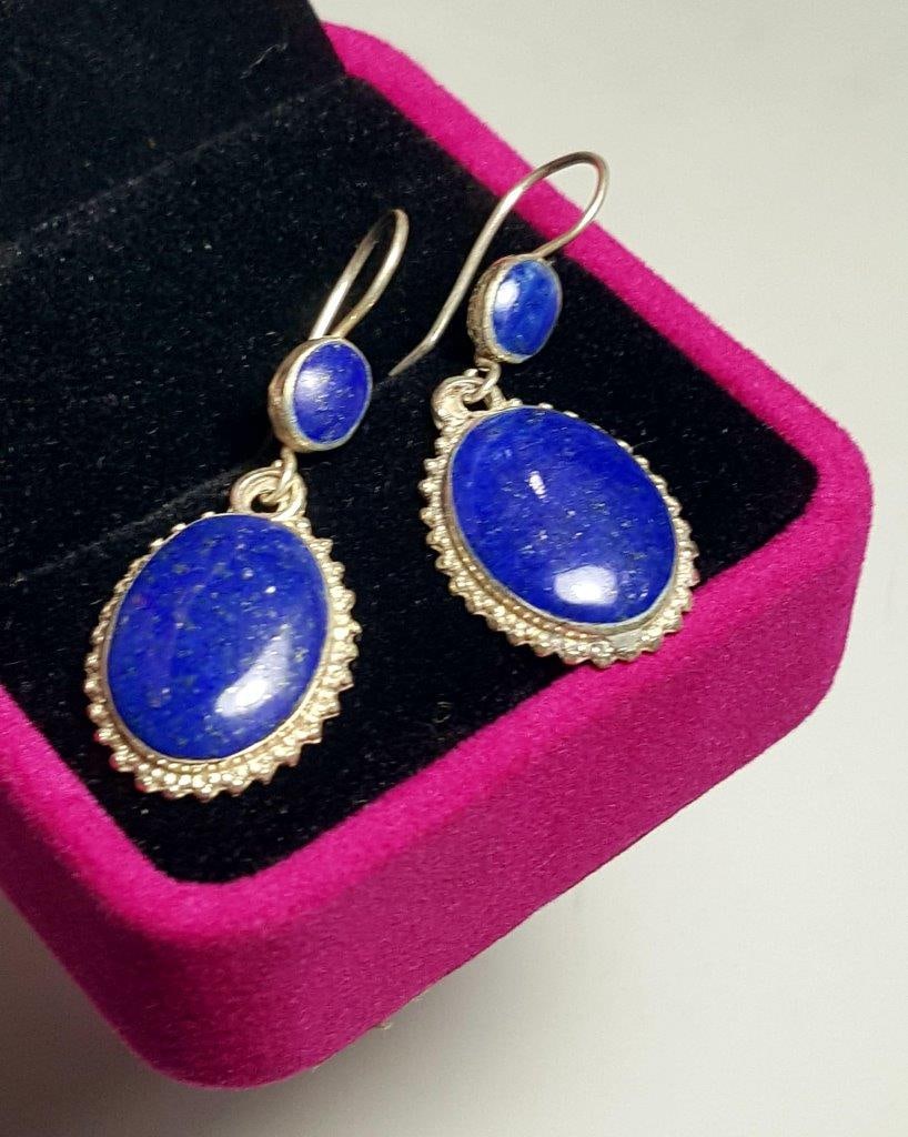 Lapis Lazuli Earrings ~ Sterling Silver 925 ~ Gemstone ~ Dangle ~ Handmade ~ Jewelry ~ Gift For Her (1 of 3)