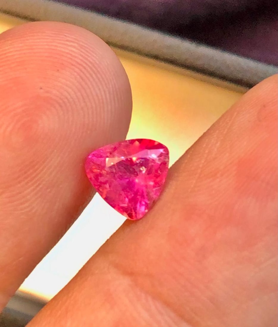 Rubelite Tourmaline Gemstone - 1.40 Cts - 7X7X5 mm: Rubelite Tourmaline Gemstone - 1.40 Cts - 7X7X5 mm Shipping: