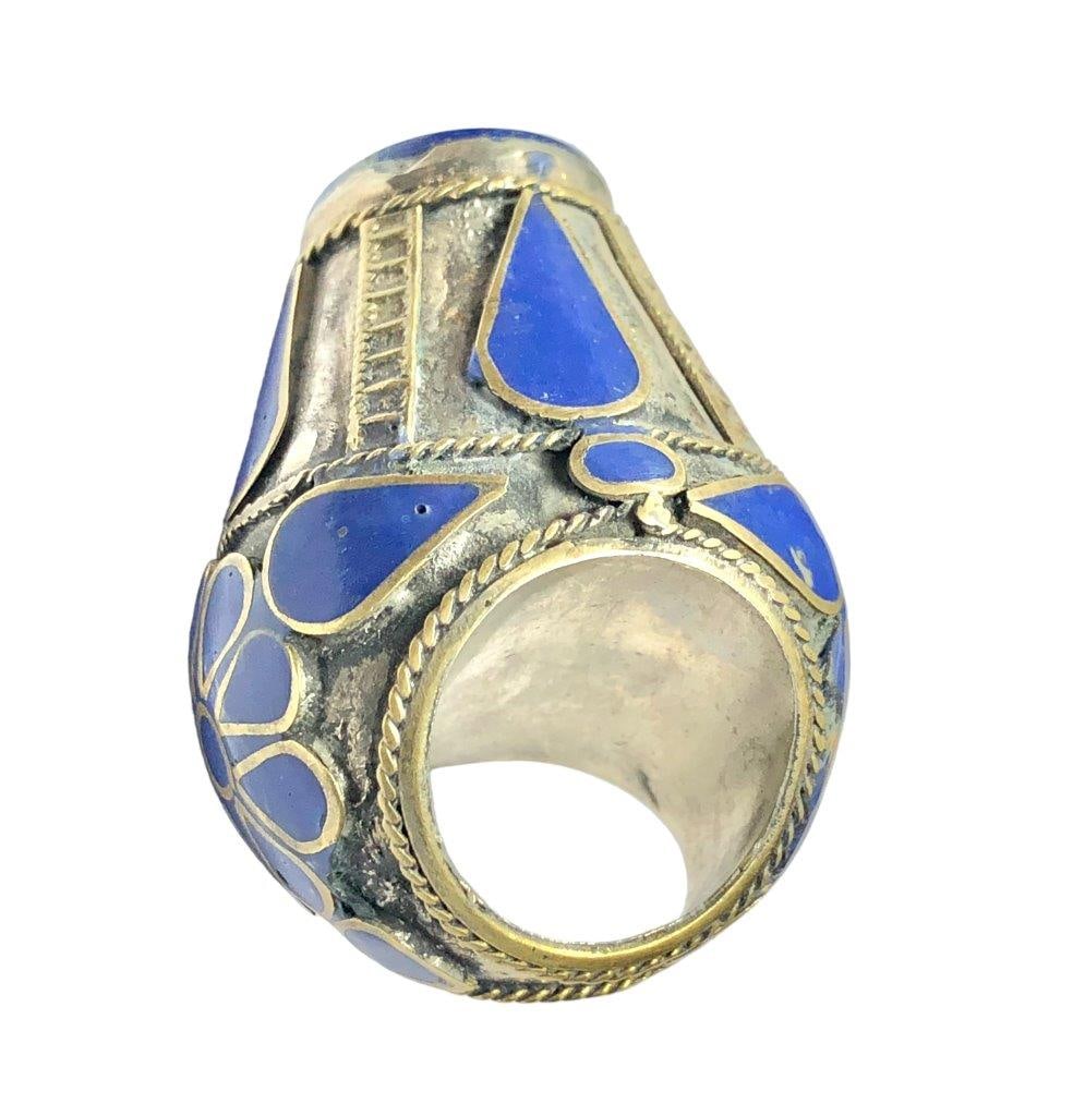 Vintage Style Lapis Ring - Old Egyptian Style Jewelry (1 of 5)