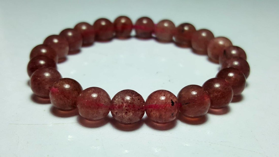 Baby Pink Rose Quartz Crystal Bracelet (1 of 3)