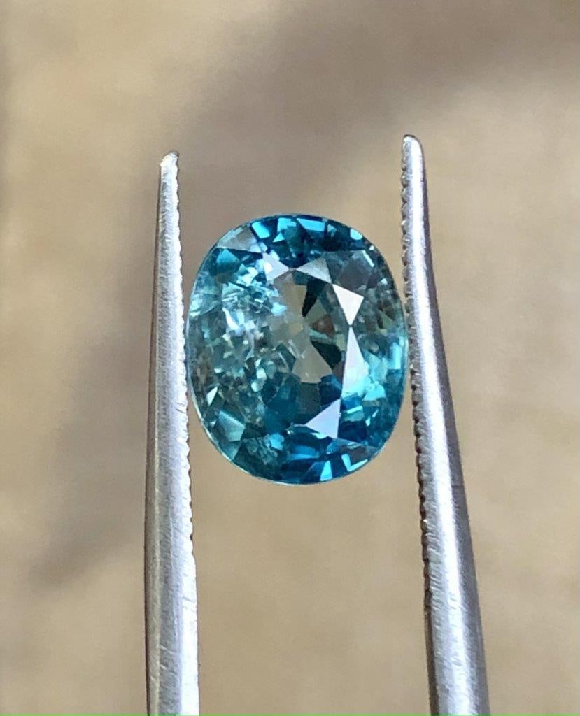 3.50 Carats natural Blue Zircon - 8.5X8X5 mm: 3.50 Carats natural Blue Zircon - 8.5X8X5 mm Shipping: