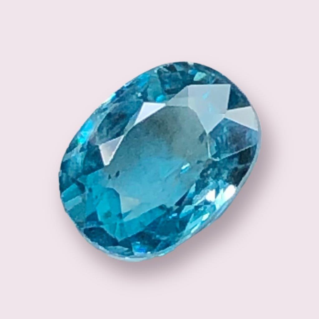 Natural Blue Zircon - 3 Carats - 10X7X4 mm: Natural Blue Zircon - 3 Carats - 10X7X4 mm Shipping: