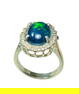 925 St Silver Rhodium Plated Black Opal Ring - RING SIZE 6.8 US Adjustable