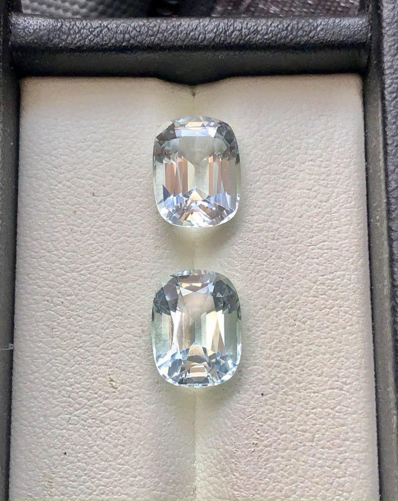 6.95 Carats Natural Aquamarine Gemstones Best For Earrings - 11X9X7 mm: 6.95 Carats Natural Aquamarine Gemstones Best For Earrings - 11X9X7 mm Shipping: