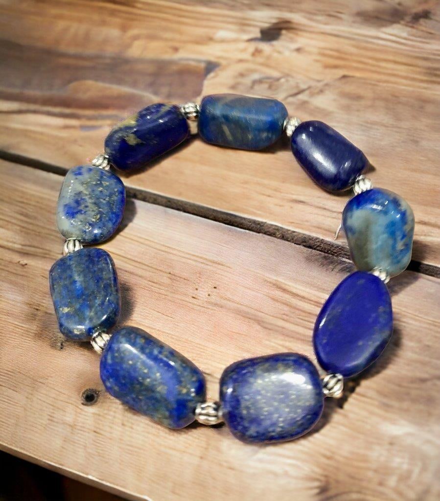 Afghan Lapis Lazuli Beaded Bracelet (1 of 1)